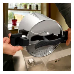 Garnek do gotowania makaronu ze stali nierdzewnej z pokrywką DUSPAGHI 5 l