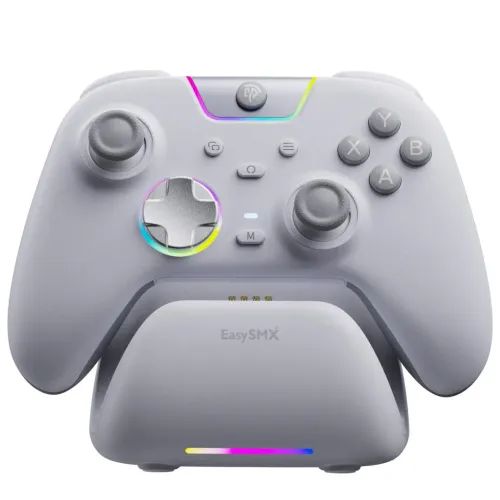 Pad EasySMX X05Pro do Nintendo Switch, PC Bezprzewodowy Biały + Stacja dokująca