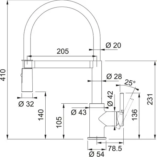Bateria FRANKE Lina Semi-Pro 115.0725.838 Czarny mat
