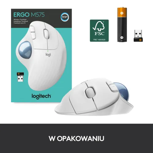 Myszka Logitech ERGO M575 - biały