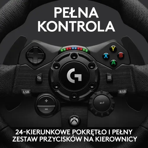 Kierownica Logitech G923 z pedałami do Xbox Series X/S, Xbox One, PC Force Feedback + szkynia biegów Driving Force Shifter