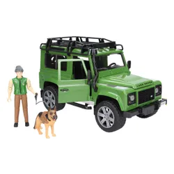 Bruder LandRover Defender z figurką leśnika i z psem (02587)