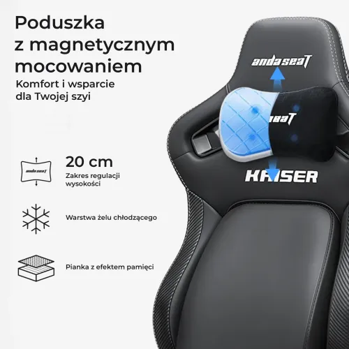 Fotel Anda Seat Kaiser 4 V2 XL Gamingowy do 150kg Tkanina Ciemnoszary