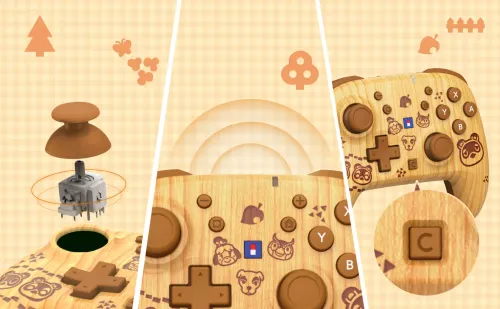 Pad Hori Wireless HORIPAD Turbo Animal Crossing Wood Brown do Nintendo Switch 2 Bezprzewodowy