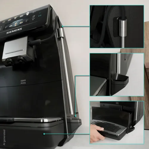 Ekspres Siemens EQ600 iAroma Piano Black TP601E19 Szerokość 28,1cm