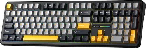 Klawiatura AULA F108 Gray Yellow Deep Gray Volcano Switch RGB