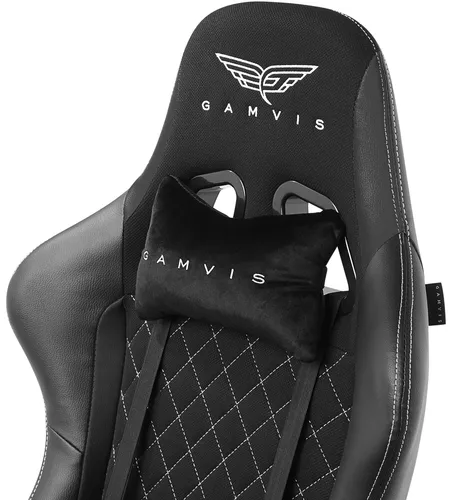 Fotel GAMVIS Phantom Large Czarny (białe elementy)