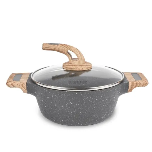 Garnek granitowy typu stone z pokrywką Konighoffer Fegato 2,2 l