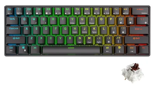 Klawiatura ROYAL KLUDGE RK61 RGB Brown Switch Czarny