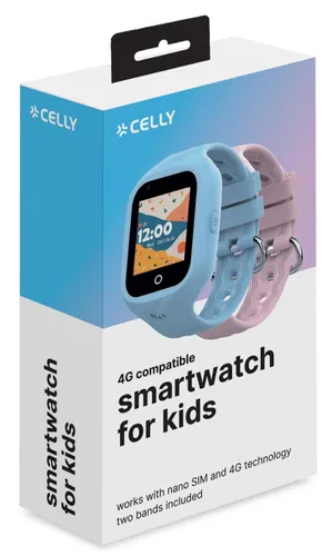 Smartwatch CELLY Kidswatch4G Niebieski + Różowy Pasek