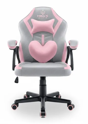 Fotel gamingowy HELL'S CHAIR HC- 1001 Kids Szaro-różowy