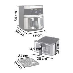 Air Fryer Frytkownica beztłuszczowa BERDSEN BD-656 9.1l 7 gotowych programów Srebrny