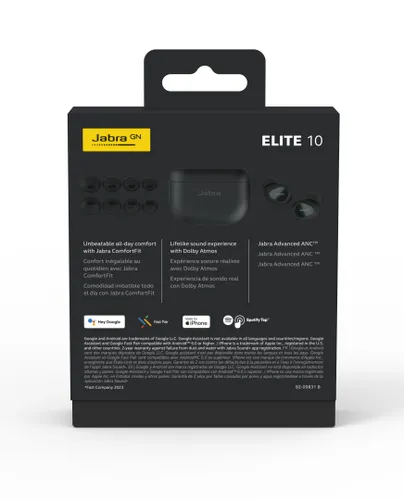 Беспроводные наушники Jabra Elite 10 Ink Channel Bluetooth 5.3 глянцевый черный