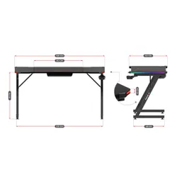 Biurko gamingowe HUZARO Hero 3.3 RGB Czarny