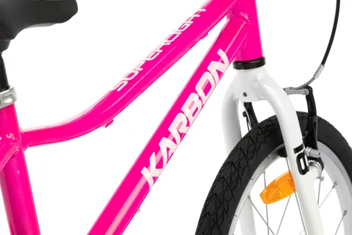 Rower dziecięcy KARBON Superlight 18 cali dla dziewczynki Różowy