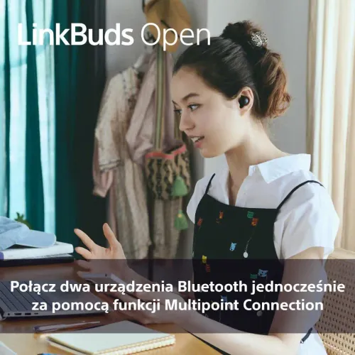 Słuchawki bezprzewodowe Sony LinkBuds Open WF-LS910B Douszne Otwarte Bluetooth 5.3 Czarny