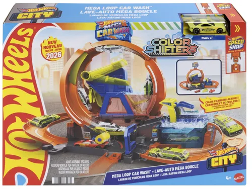 Tor Hot Wheels City Mega Myjna pętla + auto JHL97