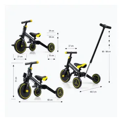 Rowerek biegowy trójkołowy Milly Mally 4w1 Optimus Plus black