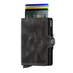 RFID Korumalı Çift Cüzdan Gizli Twinwallet Vintage-siyah