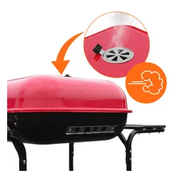 Grill węglowy VELACO VL02-RED-BLACK Czarny / Czerwony