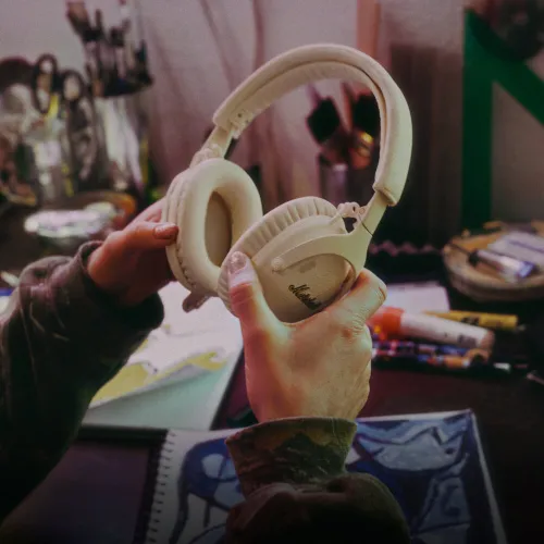 Słuchawki nauszne MARSHALL Monitor III ANC Kremowy