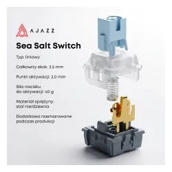 Klawiatura mechaniczna Ajazz AK820 Sea Salt Switch Czarno-Szary