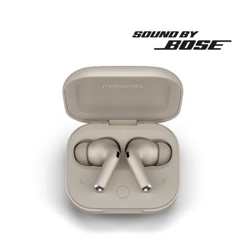 Słuchawki bezprzewodowe Motorola Moto Buds+ sound by BOSE Dokanałowe Bluetooth Jasnoszary