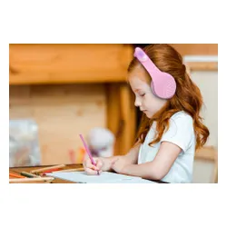 Słuchawki nauszne POWERLOCUS P2 Kids Kocie uszy Fioletowo-różowy