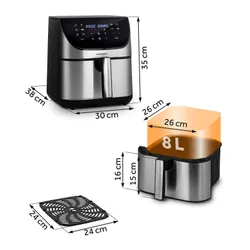 Air Fryer Frytkownica beztłuszczowa BERDSEN BD-659 8l 12 automatycznych programów