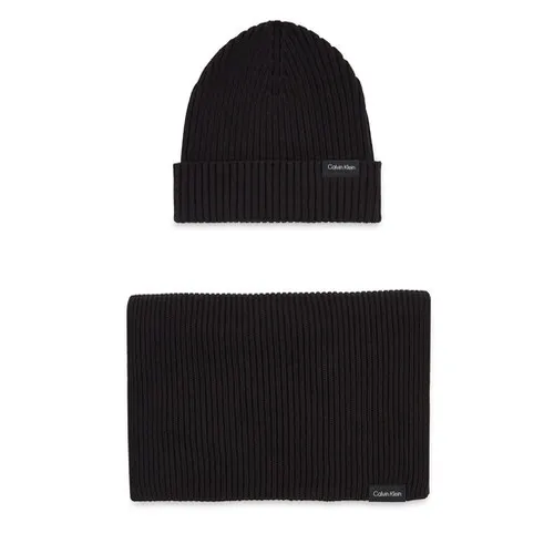 Calvin Klein GS eșarfă clasică din bumbac + Beanie K50k511021 CK Black BAX
