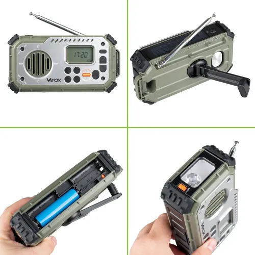 Radioodbiornik Vayox VA0440 Solarne Latarka Radio FM Bluetooth Zielony