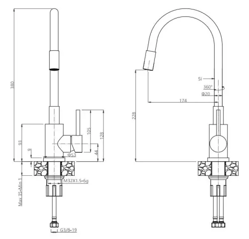 Bateria Quadron 3323503PVDC1 Maggie Miedziany Stal szlachetna