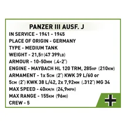 Cobi Klocki Klocki Historical Collection WWII Panzer III Ausf. J 590 klocków