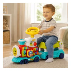 Woopie Baby Lokomotywa Pchacz Jeździk 2W1 Interaktywny Pociąg