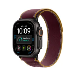 Apple Watch Ultra 4 GPS + Cellular koperta z tytanu czarny 49mm Opaska Trail w kolorze burgunda Rozmiar M/L