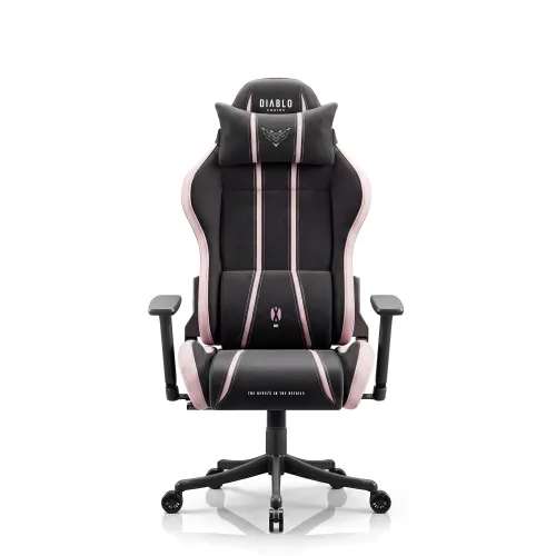 Fotel Diablo Chairs X-One 2.0 Small Akira Pink Gamingowy do 90kg Tkanina Czarno-Różowy