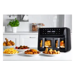 Air Fryer Frytkownica beztłuszczowa ELDOM FR220 Dualo 11l z podwójnym koszem i okienkiem do obserwacji postępów gotowania