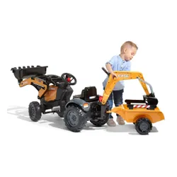 Falk Traktor Na Pedały Case Z Łyżką Koparką I Przyczepą 2-5 Lat