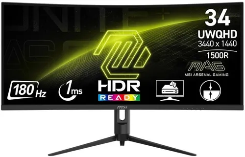 MSI MAG 342CQR E2 - 34'' | VA Curve 1500R | UWQHD | 4ms | 180Hz