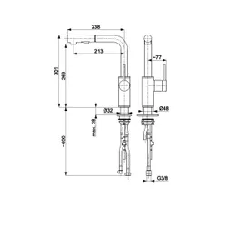 Bateria KFA ARMATURA Duero Basic 6623-110-81 Czarny