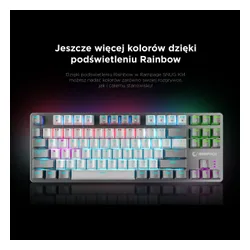 Klawiatura gamingowa Rampage Snug KRGD Red Switch przewodowa mechaniczna podświetlana biało-szara