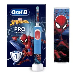 Электрическая зубная щетка Oral-B Pro Kids 3 + Чехол-паук синий