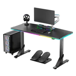 Biurko gamingowe ULTRADESK Iron RGB Czarny