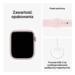 Apple Watch 9 GPS + сотовый 45 мм алюминиевый розовый / Розовый Спортивный ремешок M / L