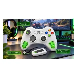 Pad FroggieX FX-X360-PC-W-WR do PC, Xbox 360 Bezprzewodowy Biały