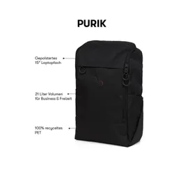 Pinqponq Purik Laptop Backpack - rooted black