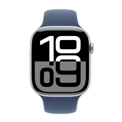 Apple Watch Series 10 GPS + Cellular koperta 46mm aluminium srebrne pasek sportowy denim S/M