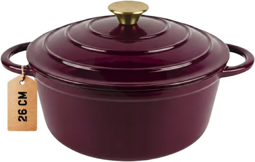 Garnek żeliwny HAGE DQ26 5L Bakłażanowy