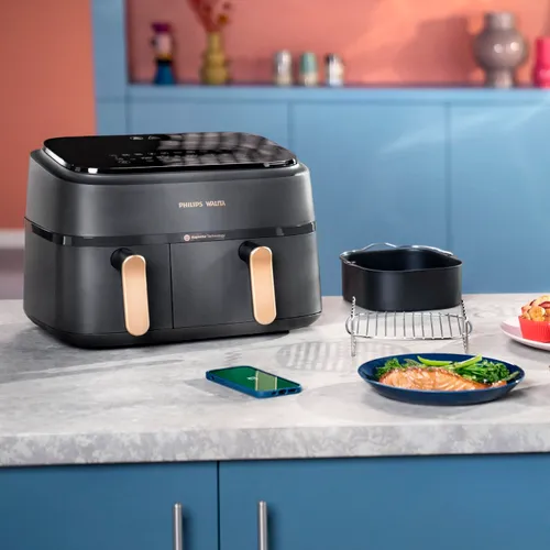 Air Fryer Frytkownica beztłuszczowa PHILIPS Ovi Dual Basket NA352/00 9l z podwójnym koszem ponad 1000 przepisów