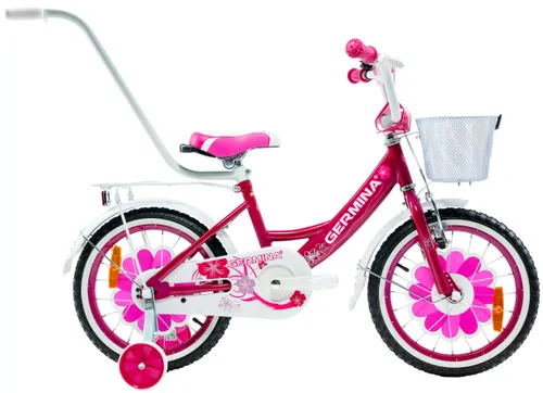Rower dziecięcy GERMINA BMX 16 cali dla dziewczynki Ciemnoróżowy
